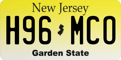 NJ license plate H96MCO