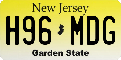 NJ license plate H96MDG