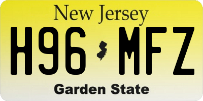 NJ license plate H96MFZ