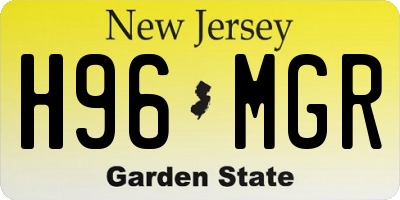 NJ license plate H96MGR