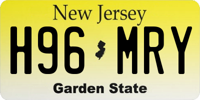 NJ license plate H96MRY