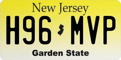 NJ license plate H96MVP
