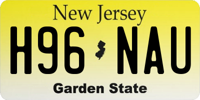 NJ license plate H96NAU