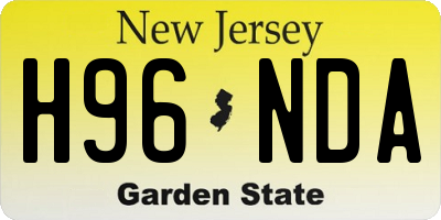NJ license plate H96NDA