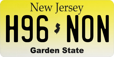 NJ license plate H96NON