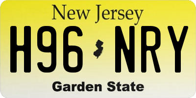 NJ license plate H96NRY