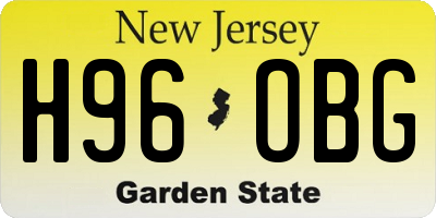 NJ license plate H96OBG