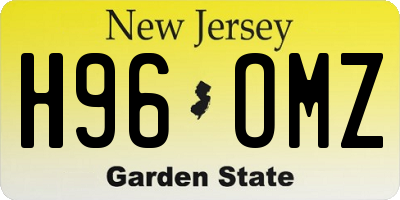 NJ license plate H96OMZ