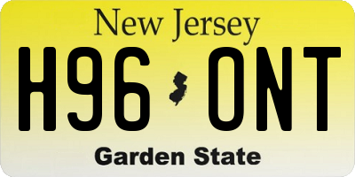 NJ license plate H96ONT