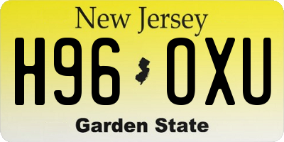 NJ license plate H96OXU