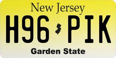 NJ license plate H96PIK