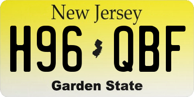 NJ license plate H96QBF