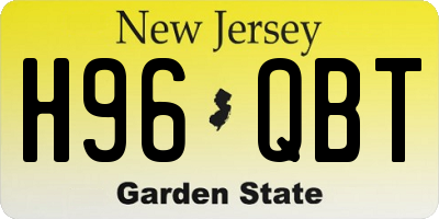 NJ license plate H96QBT