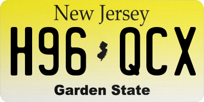 NJ license plate H96QCX