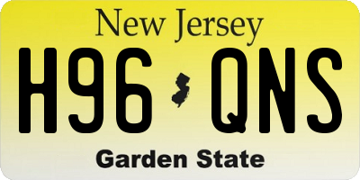 NJ license plate H96QNS