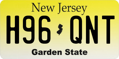 NJ license plate H96QNT