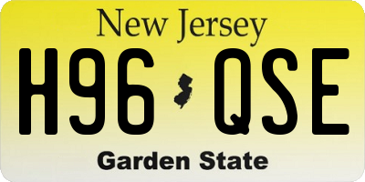 NJ license plate H96QSE