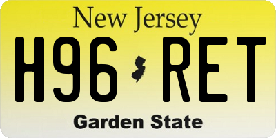 NJ license plate H96RET