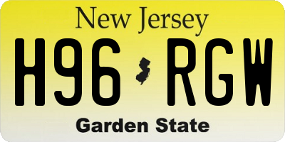 NJ license plate H96RGW