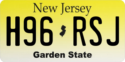 NJ license plate H96RSJ