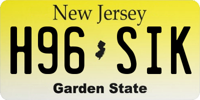 NJ license plate H96SIK