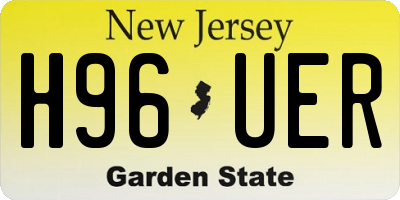 NJ license plate H96UER