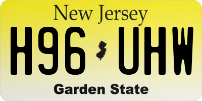 NJ license plate H96UHW
