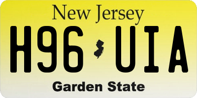 NJ license plate H96UIA