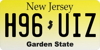 NJ license plate H96UIZ