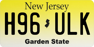 NJ license plate H96ULK