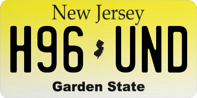 NJ license plate H96UND