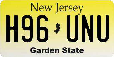 NJ license plate H96UNU