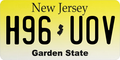 NJ license plate H96UOV
