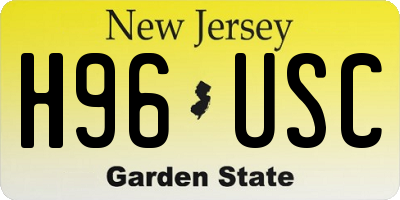 NJ license plate H96USC