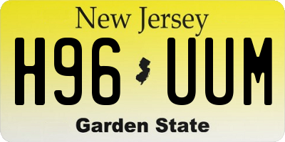 NJ license plate H96UUM