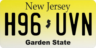 NJ license plate H96UVN