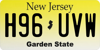 NJ license plate H96UVW