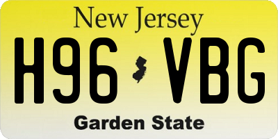NJ license plate H96VBG