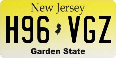 NJ license plate H96VGZ