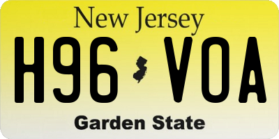 NJ license plate H96VOA