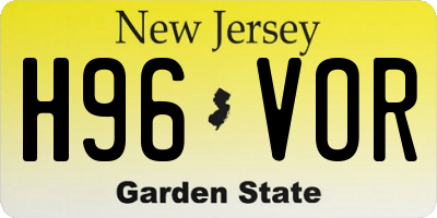 NJ license plate H96VOR