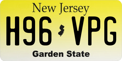 NJ license plate H96VPG