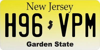 NJ license plate H96VPM