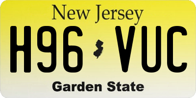 NJ license plate H96VUC