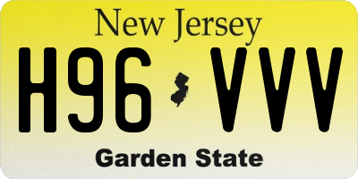 NJ license plate H96VVV