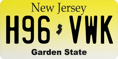 NJ license plate H96VWK