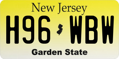 NJ license plate H96WBW
