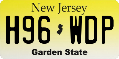 NJ license plate H96WDP