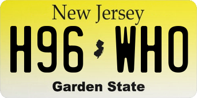 NJ license plate H96WHO