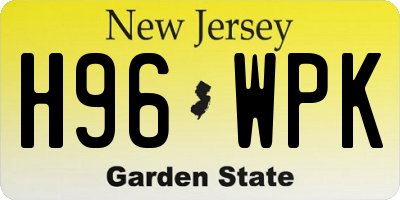 NJ license plate H96WPK